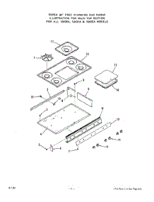 03 - Main Top parts for Whirlpool Range 1643W1A from AppliancePartsPros.com