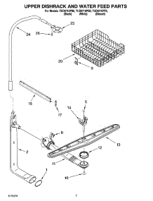 05 - Upper Dishrack And Water Feed Parts parts for Whirlpool Dishwasher TUD6710PT0 from AppliancePartsPros.com