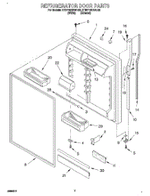 04 - Refrigerator Door parts for Kitchenaid Refrigerator KTRP18KDWH03 from AppliancePartsPros.com