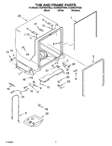 07 - Tub And Frame Parts parts for Kitchenaid Dishwasher KUDW02FRSS0 from AppliancePartsPros.com
