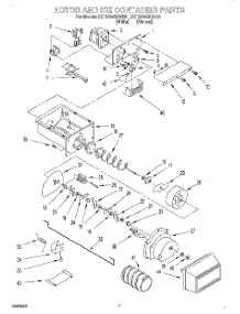 05 - Motor And Ice Container parts for Kitchenaid Refrigerator KSRS22QDWH01 from AppliancePartsPros.com
