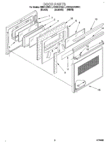 02 - Door parts for Kitchenaid Oven KEBS107BBL1 from AppliancePartsPros.com