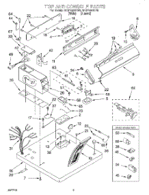 02 - Top And Console parts for Whirlpool Dryer 3CGP2951DW0 from AppliancePartsPros.com