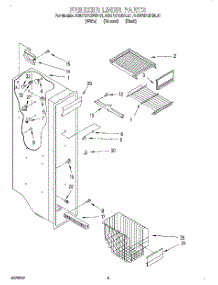 04 - Freezer Liner parts for Kitchenaid Refrigerator KSUP27QDAL01 from AppliancePartsPros.com