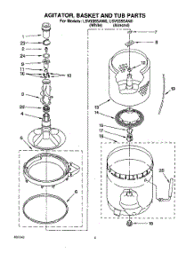 04 - Agitator, Basket And Tub parts for Whirlpool Washer LSV9355AW0 from AppliancePartsPros.com
