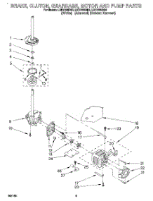 07 - Brake, Clutch, Gearcase, Motor And Pump parts for Whirlpool Washer LSR7233BN2 from AppliancePartsPros.com
