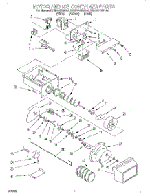 05 - Motor And Ice Container parts for Kitchenaid Refrigerator KSUP27QDWH00 from AppliancePartsPros.com