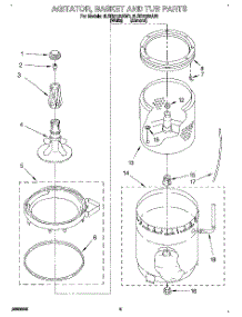 04 - Agitator, Basket And Tub parts for Whirlpool Washer 6LBR5132AW1 from AppliancePartsPros.com