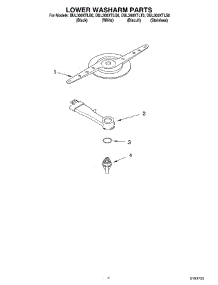 04 - Lower Washarm parts for Whirlpool Dishwasher DUL300XLTS0 from AppliancePartsPros.com