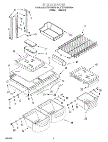 03 - Shelf parts for Kitchenaid Refrigerator KTRP20MDWH04 from AppliancePartsPros.com