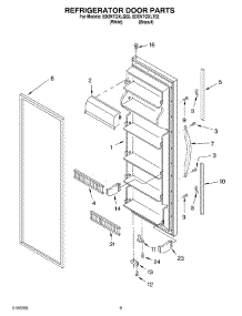 06 - Refrigerator Door parts for Whirlpool Refrigerator ED2NTGXLT02 from AppliancePartsPros.com