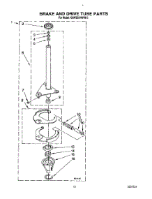 11 - Brake And Drive Tube parts for Kitchenaid Washer KAWE564WAL3 from AppliancePartsPros.com