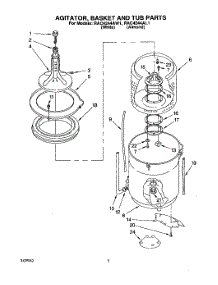 03 - Agitator Basket And Tub parts for Whirlpool Washer RAC4244AW1 from AppliancePartsPros.com
