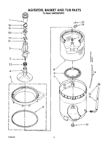 04 - Agitator, Basket And Tub parts for Kitchenaid Washer KAWE860WWH3 from AppliancePartsPros.com