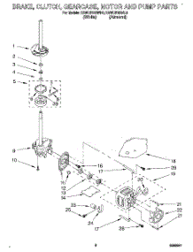 04 - Brake, Clutch, Gearcase, Motor And Pump parts for Kitchenaid Washer KAWL510BWH0 from AppliancePartsPros.com