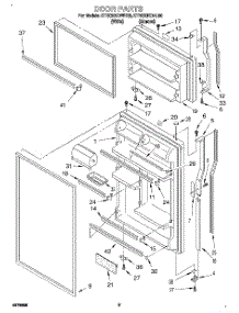 02 - Door parts for Kitchenaid Refrigerator KTRC20KDWH00 from AppliancePartsPros.com
