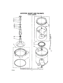 04 - Agitator, Basket And Tub parts for Whirlpool Washer LA5400XTW1 from AppliancePartsPros.com