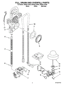 04 - Fill, Drain And Overfill Parts parts for Whirlpool Dishwasher DW524L1ASS0 from AppliancePartsPros.com