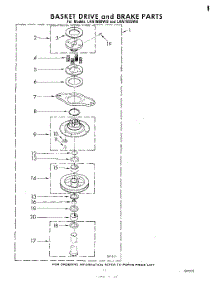 08 - Basket Drive And Brake parts for Whirlpool Washer LHA7685W0 from AppliancePartsPros.com