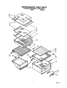03 - Refrigerator Shelf parts for Kitchenaid Refrigerator KSRC25DAWH01 from AppliancePartsPros.com
