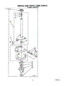 10 - Brake And Drive Tube parts for Whirlpool Washer LA8800XTW1 from AppliancePartsPros.com