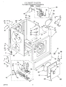03 - Cabinet parts for Whirlpool Dryer 3CGP2951DW0 from AppliancePartsPros.com