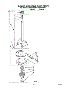 09 - Brake And Drive Tube parts for Whirlpool Washer LSP8245AN0 from AppliancePartsPros.com