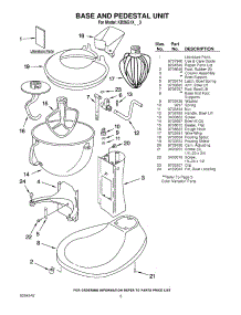 03 - Base And Pedestal Unit - Accessory Parts parts for Kitchenaid Mixer KB26G1XER3 from AppliancePartsPros.com