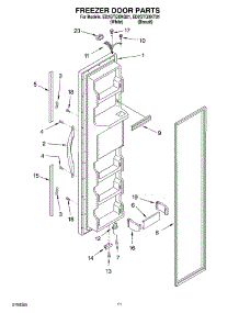 07 - Freezer Door parts for Whirlpool Refrigerator ED2GTQXKT01 from AppliancePartsPros.com