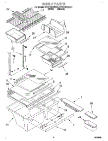 03 - Shelf parts for Kitchenaid Refrigerator KTHC18KDWH01 from AppliancePartsPros.com