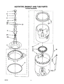 05 - Agitator, Basket, And Tub parts for Whirlpool Washer RAL6245AW0 from AppliancePartsPros.com