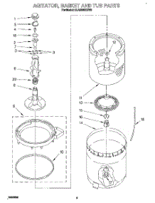 04 - Agitator, Basket And Tub parts for Whirlpool Washer 3LA5580XSN3 from AppliancePartsPros.com