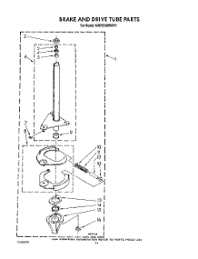 11 - Brake And Drive Tube parts for Kitchenaid Washer KAWE560WWH1 from AppliancePartsPros.com