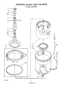 04 - Agitator, Basket And Tub parts for Whirlpool Washer LA8580XWF1 from AppliancePartsPros.com