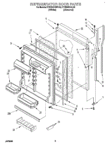 06 - Refrigerator Door parts for Kitchenaid Refrigerator KTHS20KBWH00 from AppliancePartsPros.com