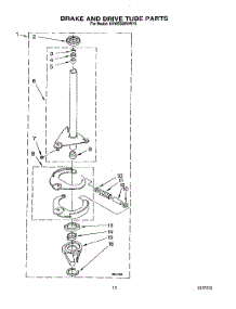 11 - Brake And Drive Tube parts for Kitchenaid Washer KAWE660WWH3 from AppliancePartsPros.com
