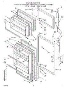 02 - Door parts for Whirlpool Refrigerator RT14BKXFW01 from AppliancePartsPros.com