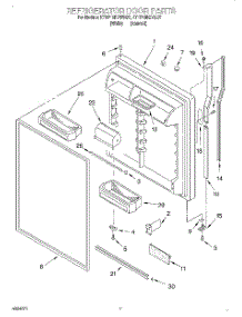 04 - Refrigerator Door parts for Kitchenaid Refrigerator KTRP18KDWH07 from AppliancePartsPros.com