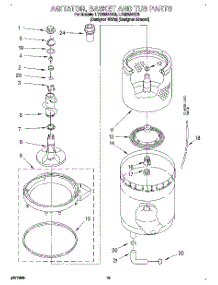 10 - Agitator, Basket And Tub parts for Whirlpool Washer Dryer Combo LTG6234DZ0 from AppliancePartsPros.com