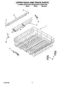 09 - Upper Rack And Track Parts parts for Whirlpool Dishwasher DW324K1ABL0 from AppliancePartsPros.com