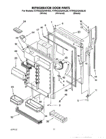 07 - Refrigerator Door parts for Kitchenaid Refrigerator KTRS22QABL00 from AppliancePartsPros.com
