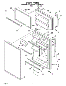 02 - Door Parts parts for Whirlpool Refrigerator ET1WTKXKQ05 from AppliancePartsPros.com
