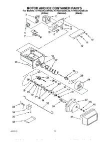 08 - Motor And Ice Container parts for Kitchenaid Refrigerator KTRS22QABL00 from AppliancePartsPros.com