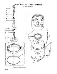 04 - Agitator, Basket And Tub parts for Whirlpool Washer LA9680XWW0 from AppliancePartsPros.com