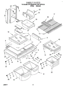 03 - Shelf parts for Kitchenaid Refrigerator KTRP18KDWH05 from AppliancePartsPros.com