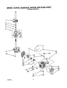 07 - Brake, Clutch, Gearcase, Motor And Pump parts for Whirlpool Washer LA9480XWW2 from AppliancePartsPros.com