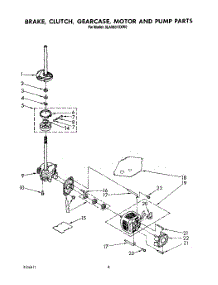 07 - Brake, Clutch, Gearcase, Motor And Pump parts for Whirlpool Washer 3LA5801XXW0 from AppliancePartsPros.com