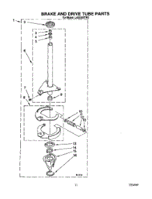 10 - Brake And Drive Tube parts for Whirlpool Washer LA5558XTW2 from AppliancePartsPros.com
