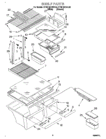 03 - Shelf parts for Kitchenaid Refrigerator KTRD18KDWH03 from AppliancePartsPros.com