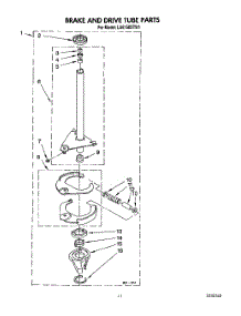 09 - Brake And Drive Tube parts for Whirlpool Washer LA6150XTN1 from AppliancePartsPros.com